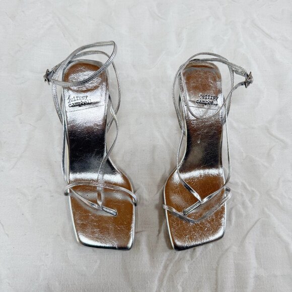 Jeffrey Campbell: Fluxx in Silver Metallic Heel Size 5 New - Picture 3 of 8